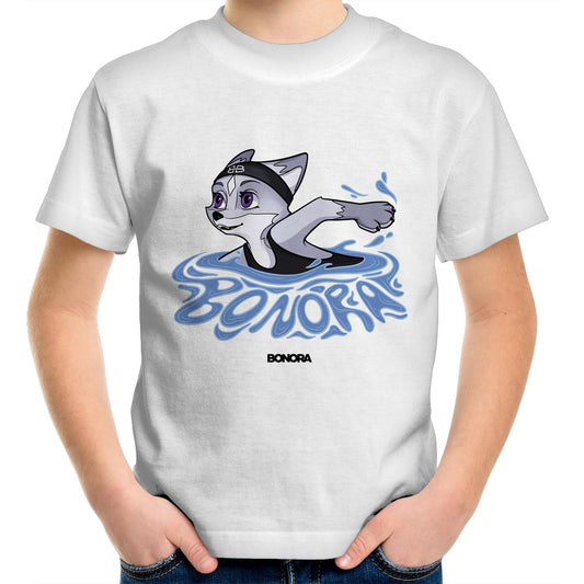 Swimming Charlie Fox Kids T-Shirt